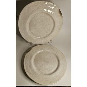 2 Arte Italica Carta Pattern Dinner Plates 11 1/2 In Made in Italy Rustic Rare
